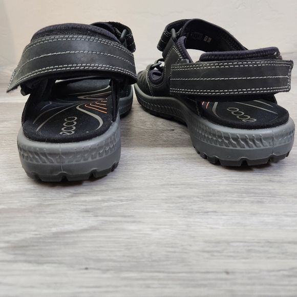Ecco Black Sandals 41 Terra II Style Men Adjustable Hoop and Loop Outdoor Trail - Picture 8 of 15